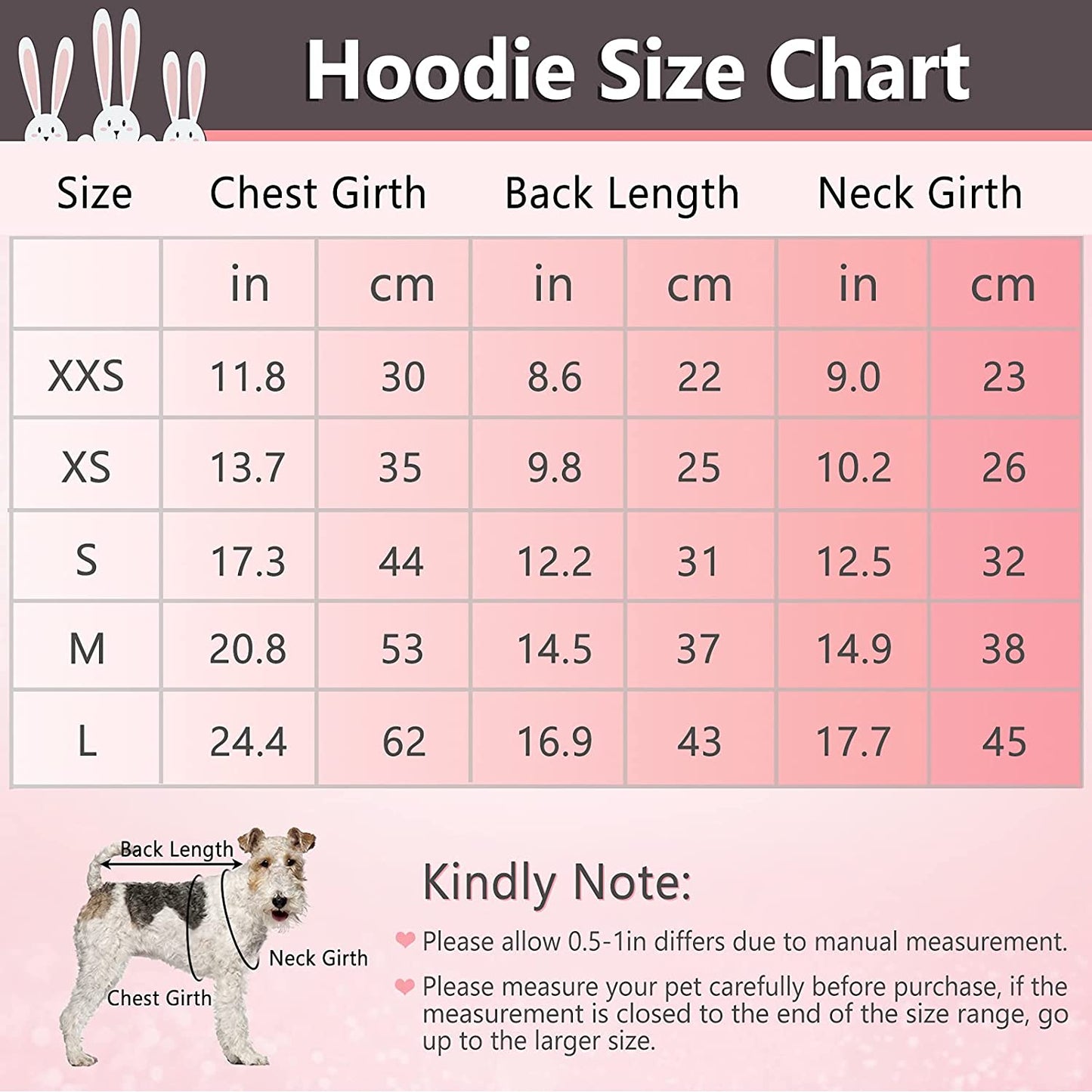 Bunny Dog Costume, Rabbit Shape Dog Hoodie with Ears, Soft Dog Sweatshirt Hooded Outfits for Halloween Christmas Easter Party, Puppy Cat Warm Winter Pullover Pet Clothes for Small Medium Dog